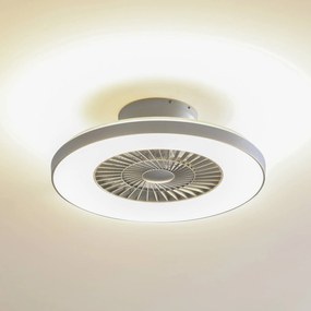 Lindby Smart LED ventilatore da soffitto Paavo, argento, silenzioso, Tuya