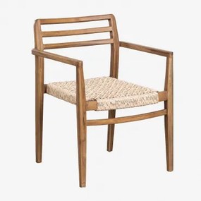 Confezione da 2 sedie da pranzo con braccioli in legno di teak Lulea - Sklum