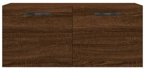 Mobile a parete rovere marrone 80x36,5x35 cm legno multistrato