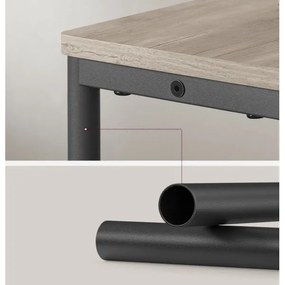 Tavolino d'appoggio con presa elettrica integrata e porte USB ROD marrone/nero