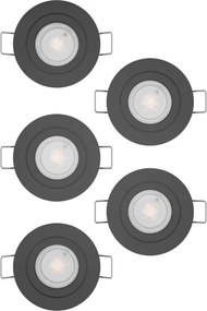 Eglo 902266 - Set da 5 faretti da incasso a LED BARRANCO LED/4,8W/230V nero
