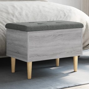 Panca Portaoggetti Grigio Sonoma 62x42x46 Cm Legno Multistrato /