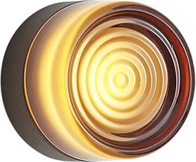 Lampada da parete di design bronzo scuro con vetro ambrato IP44 - Michele