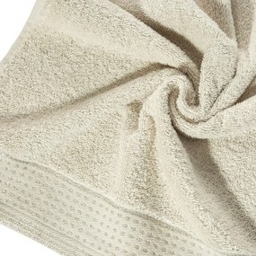 Asciugamano in beige con orlo evidenziato da puntini e filo lurex lucido Larghezza: 50 cm | Lunghezza: 90 cm