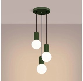 Sollux SL.1725 - Lampadario a sospensione con filo HALO 3xG9/8W/230V diametro 25 cm verde