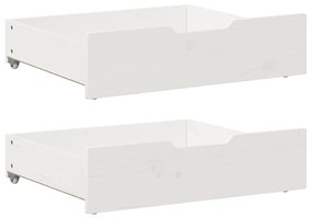 Cassettoni Da Letto 2 Pz Bianchi 65x55x16 Cm İn Legno Di Pino /