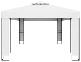 Gazebo con Tetto Doppio 3 x 6 m Bianco