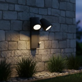 Applique da Esterno IP65 2xGU10 con Sensore movimento AXIS - Grigia