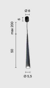 Ondaluce - Lampadario a cavo NOA 1xGU10/20W/230V Ø 5,5 cm nero
