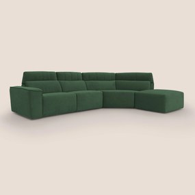 Clark Divano angolare con opzione relax elettrico in tessuto smacchiabile impermeabile T17 verde