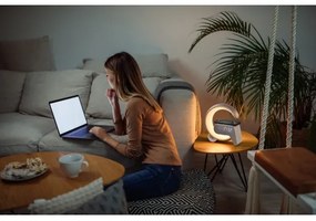 Immax 08986L-LED RGB Lampada dimmerabile con sveglia e Qi di ricarica 30W/230V oro