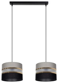 Lampadario a sospensione con filo CORAL 2xE27/60W/230V nero-grigio