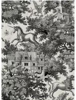 Rebel Walls Carta da parati Fairy Tale Castle - Graphite