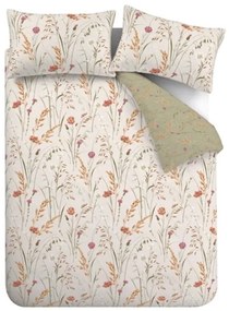 Set copripiumino e federa verde e marrone in flanella per letto singolo 135x200 cm Grasmere Floral – Catherine Lansfield