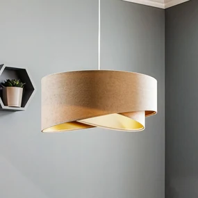 Maco Design Lampada a sospensione Vivien, bicolore, crema/oro
