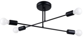 Sollux SL.1451 - Lampadario a sospensione con supporto rigido NORAH 4xE27/15W/230V nero