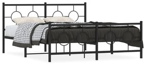 Giroletto Senza Materaso Con Pediera İn Metallo Nero 160x200 Cm /