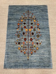 Loribaft Tappeto 60x90 Blu (Iran) Annodato A Mano