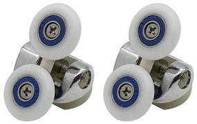 Set 2 ruote superiori universali in ABS per box doccia scorrevole