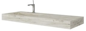 Lavabo rettangolare Ofset L 120 x H 12 cm in legno bianco