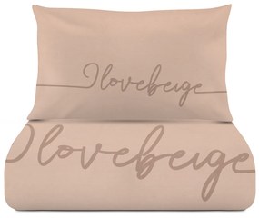 Parure copripiumino singolo I love beige Quotes