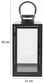 Lanterna decorativa 63 cm nera