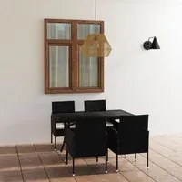 Set Mobili da Pranzo per Giardino 5 pz in Polyrattan Nero 3059416