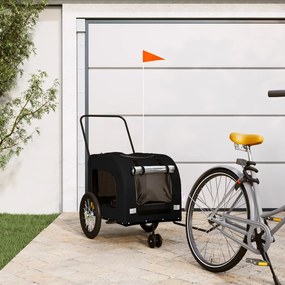 Rimorchio Da Bici Per Animali Nero Oxford E Ferro /