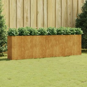 Fioriera Rialzata Da Giardino 280x40x80 Cm İn Acciaio Corten /