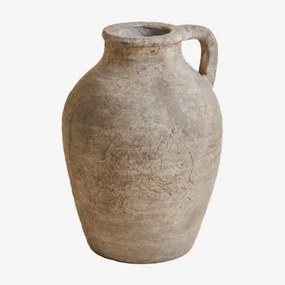 Vaso in terracotta con manico Agnon Marrone pietra - Sklum