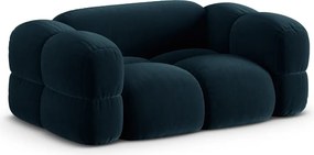 Divano blu scuro con rivestimento in velluto 180 cm Loretto – Cosmopolitan Design