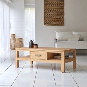 Tikamoon - tavolino legno teak teck tek 2 cassetti soggiorno divano salotto massello