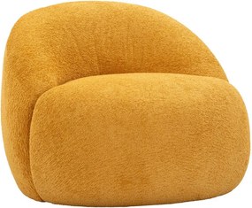 Poltrona color senape con rivestimento in bouclé Ginerva – Mauro Ferretti