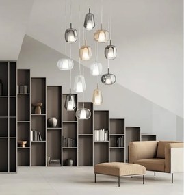 Ondaluce - Lampadario a cavo THELMA 2xE27/15W/230V beige fumé