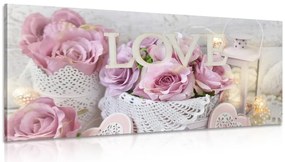 Stampa su tela – Decorazione vintage con scritta Love