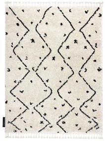 Tappeto BERBER TETUAN B751 zigzag crema Frange berbero marocchino shaggy