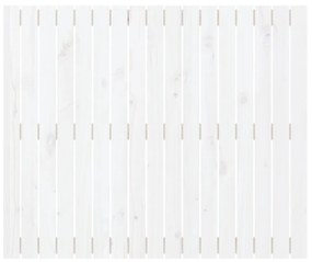 Testiera da parete bianca 108x3x90 cm in legno massello di pino
