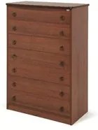 Cassettone Noce Antico in legno nobilitato con 5 cassetti H.127x76x41 cm