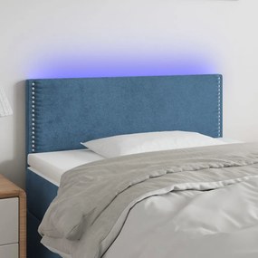 Testiera A Led Blu Scuro 90x5x78/88 Cm İn Tessuto /