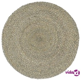 vidaXL Tovagliette 6 pz Grigio Neutro 38 cm Rotonde in Juta