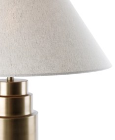 Lampada da tavolo in bronzo con paralume in tessuto beige 55 cm - Bruut