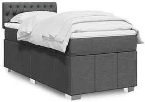 Giroletto A Molle Con Materasso Grigio Scuro 90x190 Cm Tessuto /