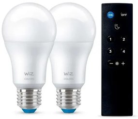 Lampadine Smart Color 8,5W 806lm 2200-6500K RGB 2-pack E27 & Remote - WiZ