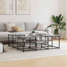 Tavolino salotto grigio sonoma 121x121x40 cm legno multistrato