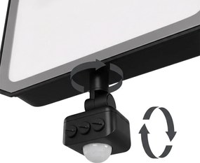 Faro LED 100W IP65 Nero con Sensore di Movimento e OSRAM chip LED Colore Bianco Naturale 4.000K