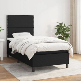 Giroletto A Molle Con Materasso Nero 90x200 Cm İn Tessuto /