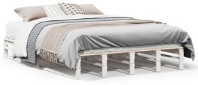 Letto Senza Materasso Bianco 120x190 Cm Legno Massello Di Pino /