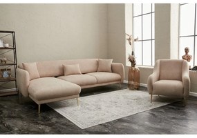 Divano angolare beige (con penisola a sinistra/con chaise lounge) Simena – Balcab Home