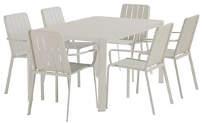 Set tavolo e sedie Idaho NATERIAL in alluminio per 6 persone,  beige