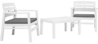 Set Salotto da Giardino 3 pz in Plastica Bianco cod mxl 59446